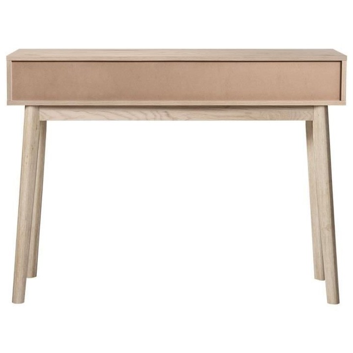 Console avec 3 tiroirs - Scandinave - NEW SOFIA - Chene Blanc Gris Mot