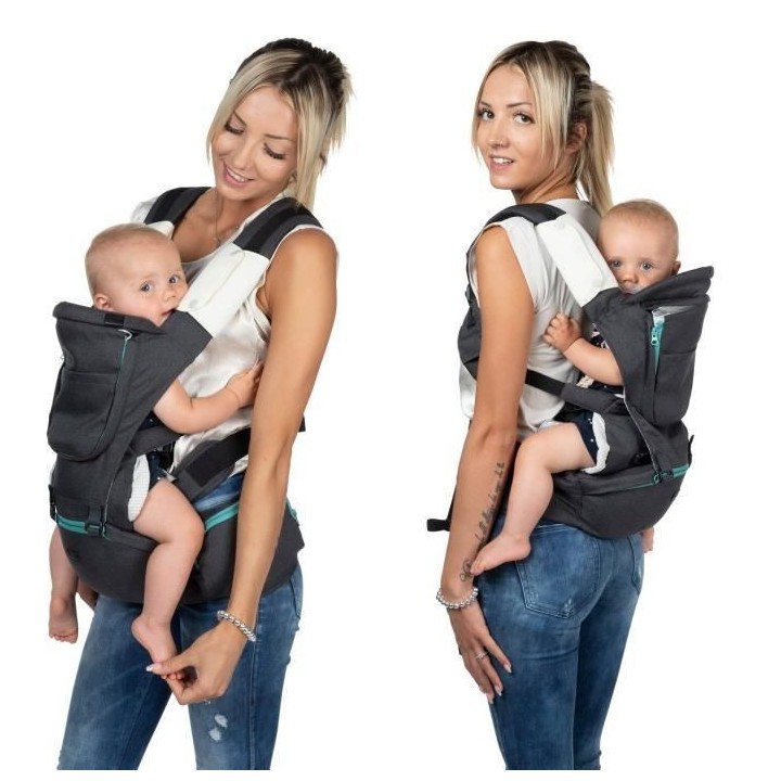 Porte-bébé ergonomique CHICCO - Hip Seat Pirate Black - Ventrale/dos