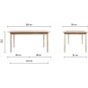 Table a manger extensible - Scandinave - NEW SOFIA - Chene et blanc avec motifs - L 160 / 200 x P 90 cm