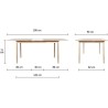 Table a manger extensible - Scandinave - NEW SOFIA - Chene et blanc avec motifs - L 160 / 200 x P 90 cm