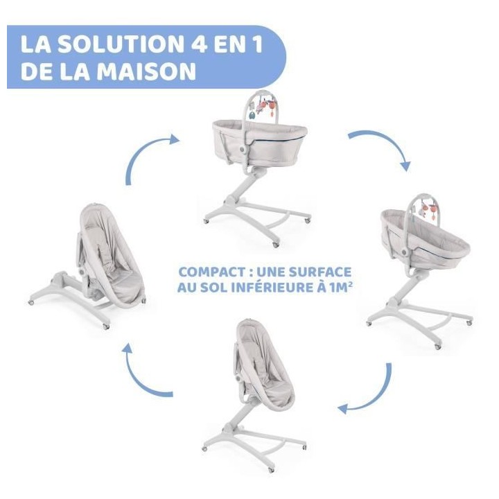 CHICCO Transat berceau 4 en 1 - Baby Hug - Glacial