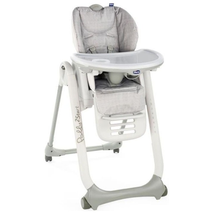 CHICCO Chaise Haute Polly 2 Start - 4 Roues happy silver