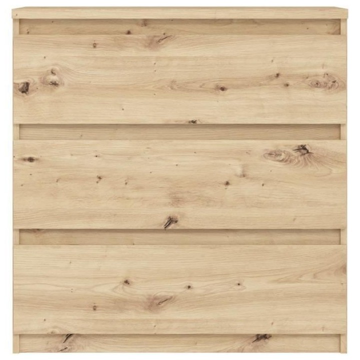 Commode CHELSEA 3 tiroirs - L 77,2 x P 42 x H 79,9 cm - Décor chene a