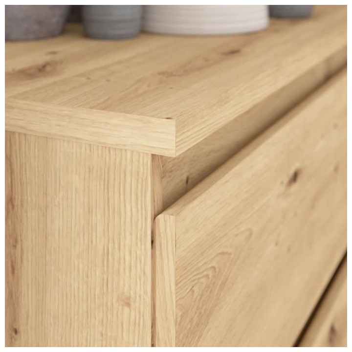 Commode CHELSEA 3 tiroirs - L 77,2 x P 42 x H 79,9 cm - Décor chene a