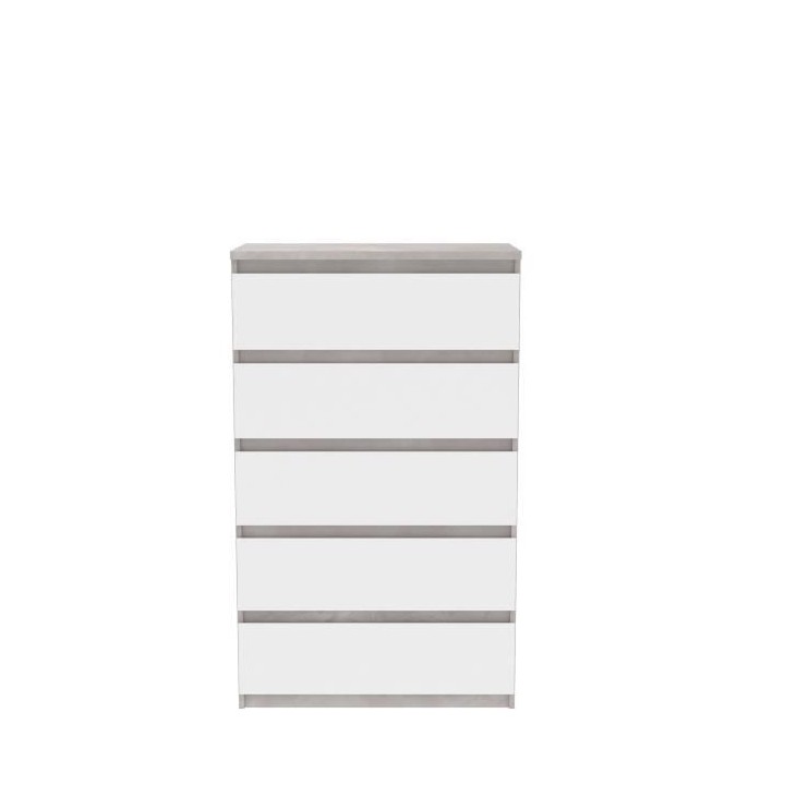 Commode CHELSEA 5 tiroirs - L 77,2 x P 42,2 x H 128,1 - Décor optique