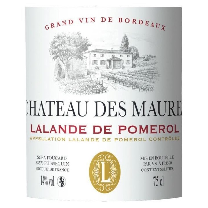 Château des Maures 2020 Lalande de Pomerol - Vin rouge de Bordeaux