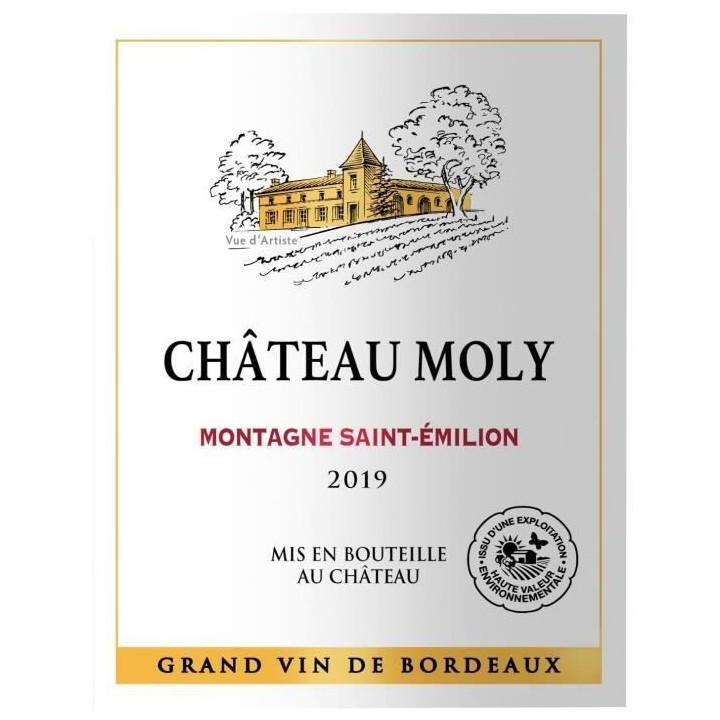 Château Moly 2019 Montagne Saint-Emilion - Vin rouge de Bordeaux