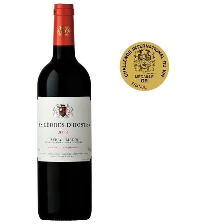 Les Cedres d'Hosten 2012 Listrac Médoc - Vin rouge de Bordeaux