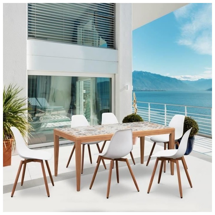 Lot de 2 chaises de jardin en PP - Blanc - 50 x 55 x 85,5 cm