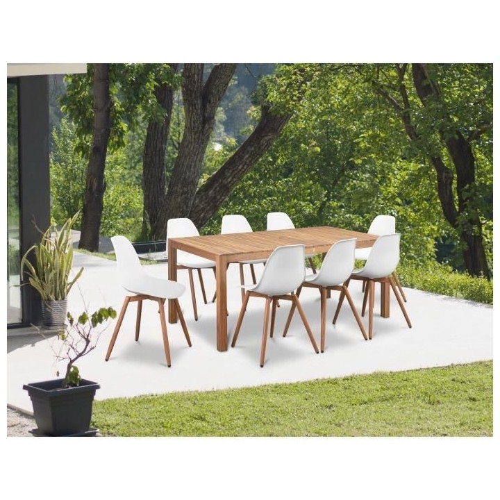 Lot de 2 chaises de jardin en PP - Blanc - 50 x 55 x 85,5 cm