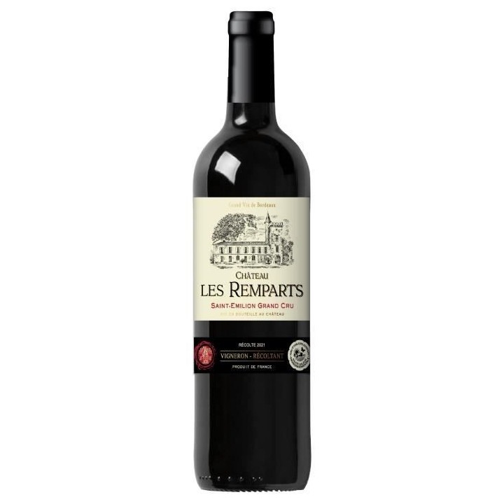Château Les Remparts 2021 Saint-Emilion Grand Cru - Vin rouge de Bord