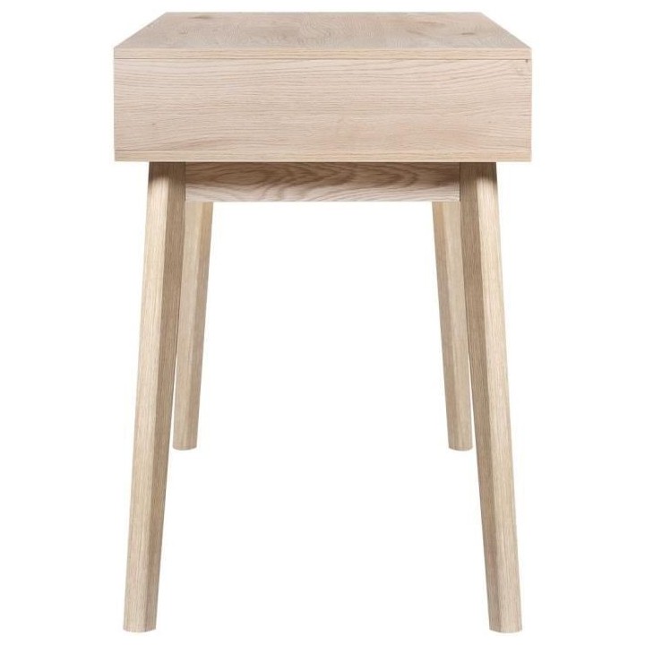 Bureau avec 2 tiroirs - Scandinave - NEW SOFIA - Chene Blanc Gris Moti