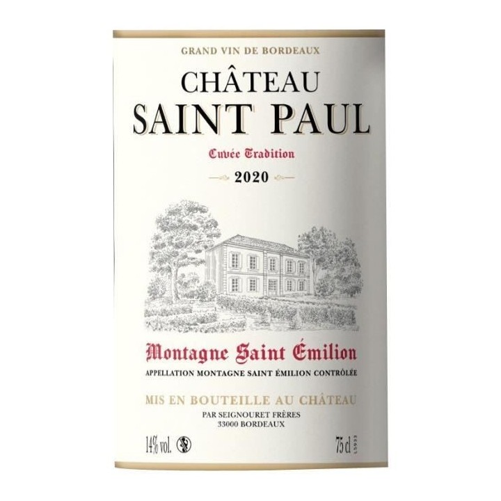 Château Saint Paul Cuvée Tradition 2020 Montagne Saint-Emilion - Vin
