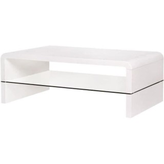 Table basse rectangulaire -MDF- Blanc laqué - Style contemporain -1