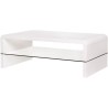 Table basse rectangulaire -MDF- Blanc laqué - Style contemporain -1 étagere en verre - 120 x 60 x 40 cm - BELLA