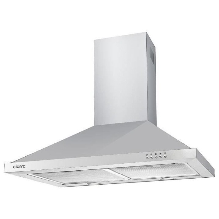 Hotte murale CIARRA CDHT60X - 60 CM - 650m3/h - INOX - A++