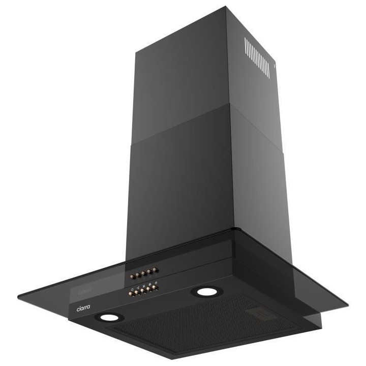Hotte Verre CIARRA CDHFLAT60VNN - 60 CM - 700m3/h - Full Black - A++
