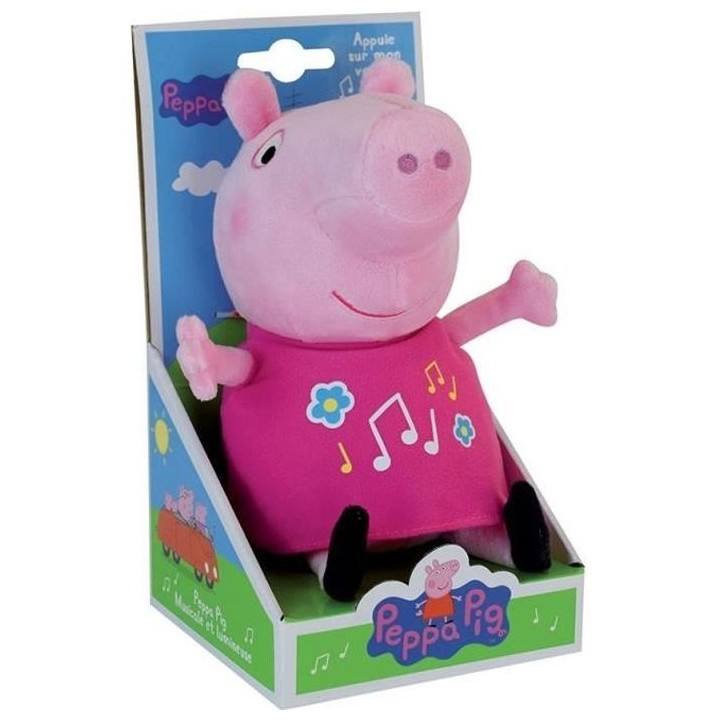 Jemini PEPPA PIG Peluche 25cm musicale & lumineuse