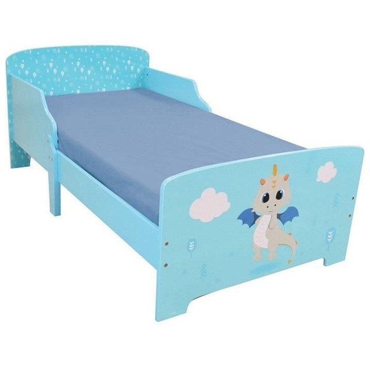 LEON LE DRAGON Lit avec lattes 140 x 70 cm pour enfant