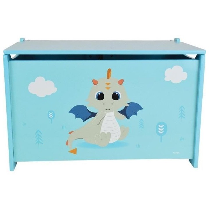 Coffre a jouets en bois LEON LE DRAGON - FUN HOUSE - ± 40 x 58 x 36 c