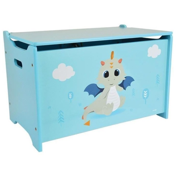 Coffre a jouets en bois LEON LE DRAGON - FUN HOUSE - ± 40 x 58 x 36 c