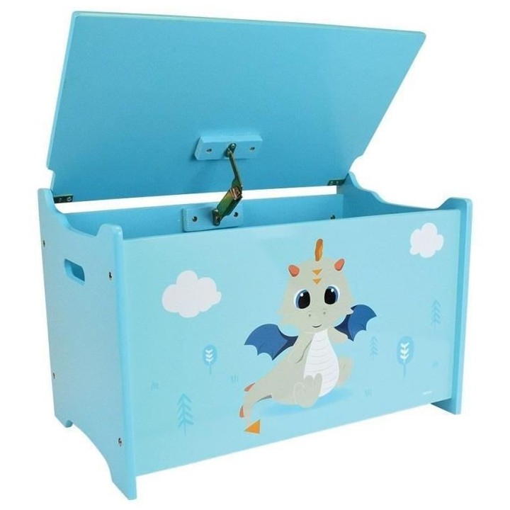 Coffre a jouets en bois LEON LE DRAGON - FUN HOUSE - ± 40 x 58 x 36 c