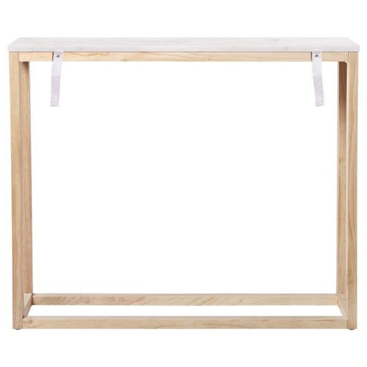 Console en marbre - Décor chene - L 90 x P 25 x H 75 cm - MIRANDA