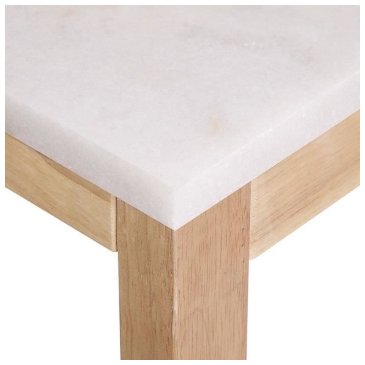 Console en marbre - Décor chene - L 90 x P 25 x H 75 cm - MIRANDA