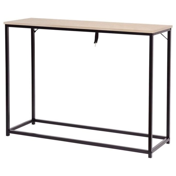 Console - Métal et bois - Noir - L 110 x P 35 x H 80 cm - MINSK
