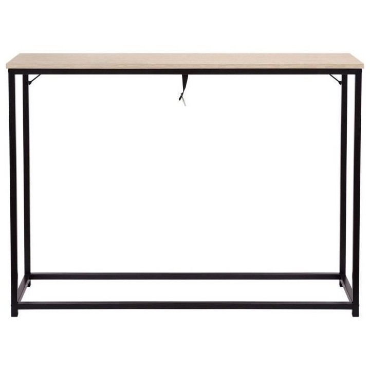 Console - Métal et bois - Noir - L 110 x P 35 x H 80 cm - MINSK