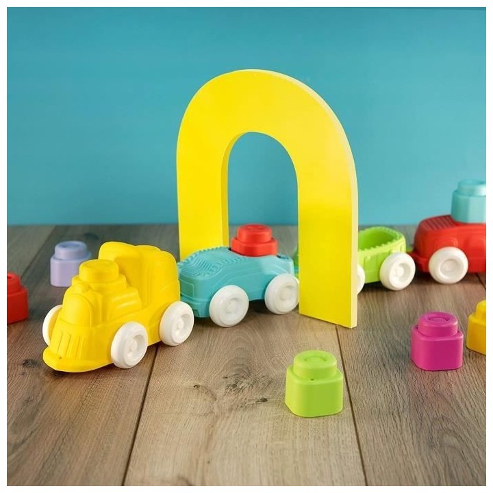 Train sensoriel - Clementoni - Clemmy - Briques souples - Bleu - A par