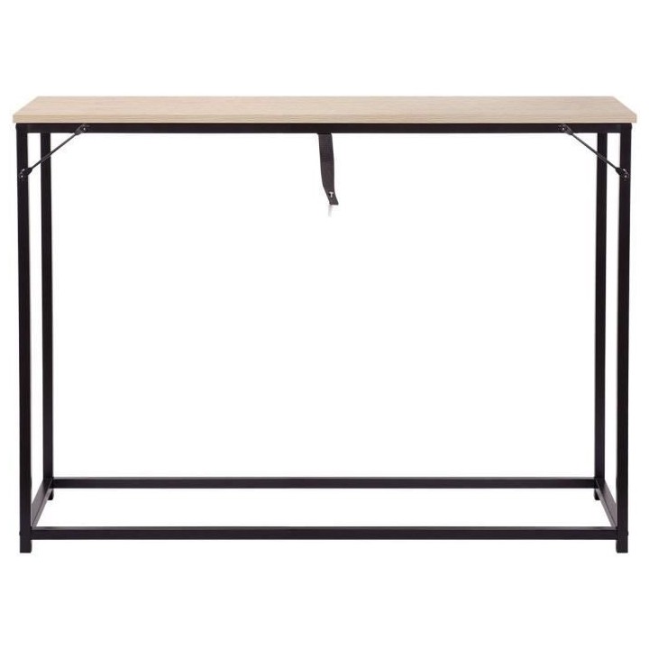 Console - Métal et bois - Noir - L 110 x P 35 x H 80 cm - MINSK