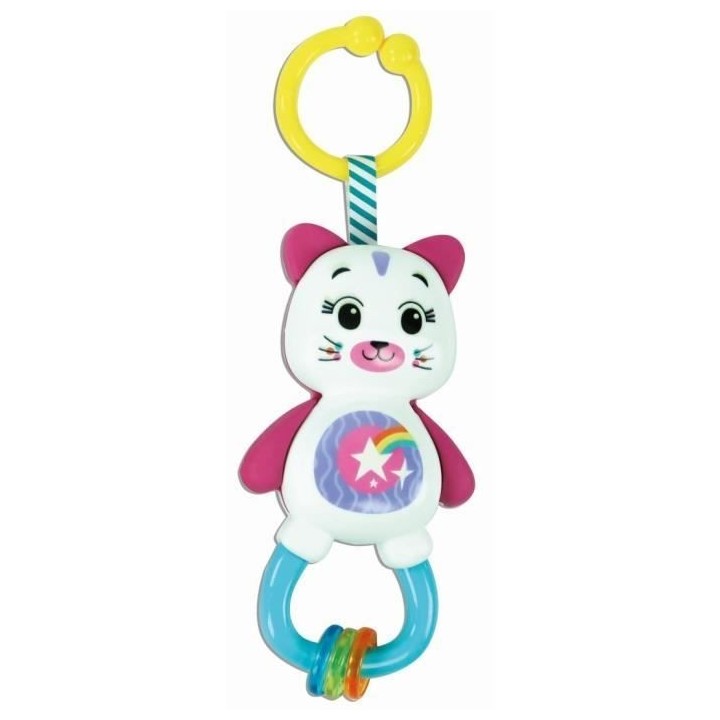 Clementoni - Coffret de naissance Chat - Rose - Doudou + hochet + clé