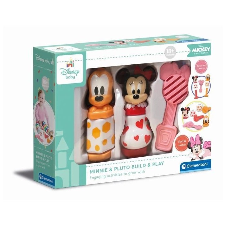 Clementoni - Construis et joue - Minnie & Pluto - Jouet bébé pour la