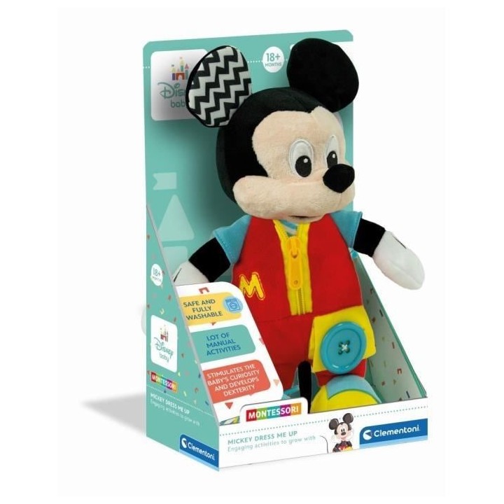 Clementoni - Montessori - Baby Mickey - Peluche a Habiller