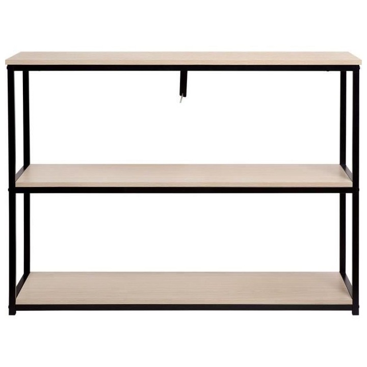 Console 2 étageres - Noir - L 110 x P 35 x H 80 cm - MINSK