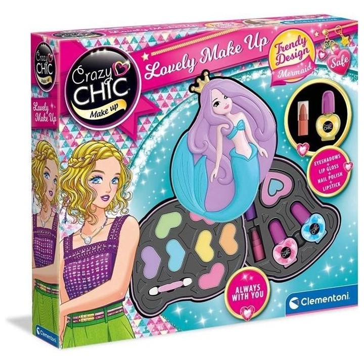Clementoni - Crazy Chic - Palette de maquillage Sirene - 2 palettes de
