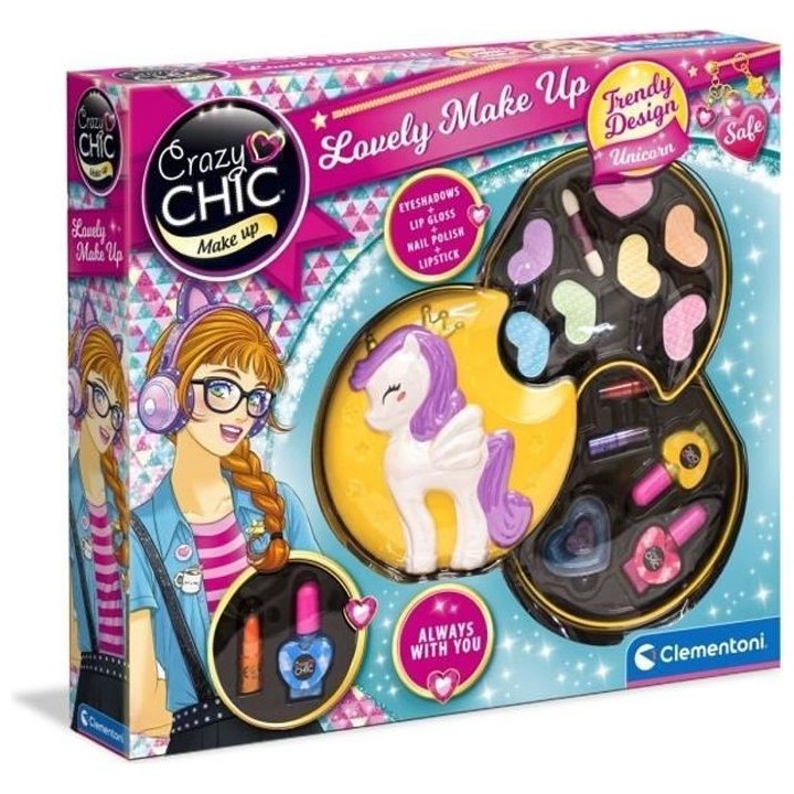 Clementoni - 18643 - Palette de maquillage Licorne (A2x3)