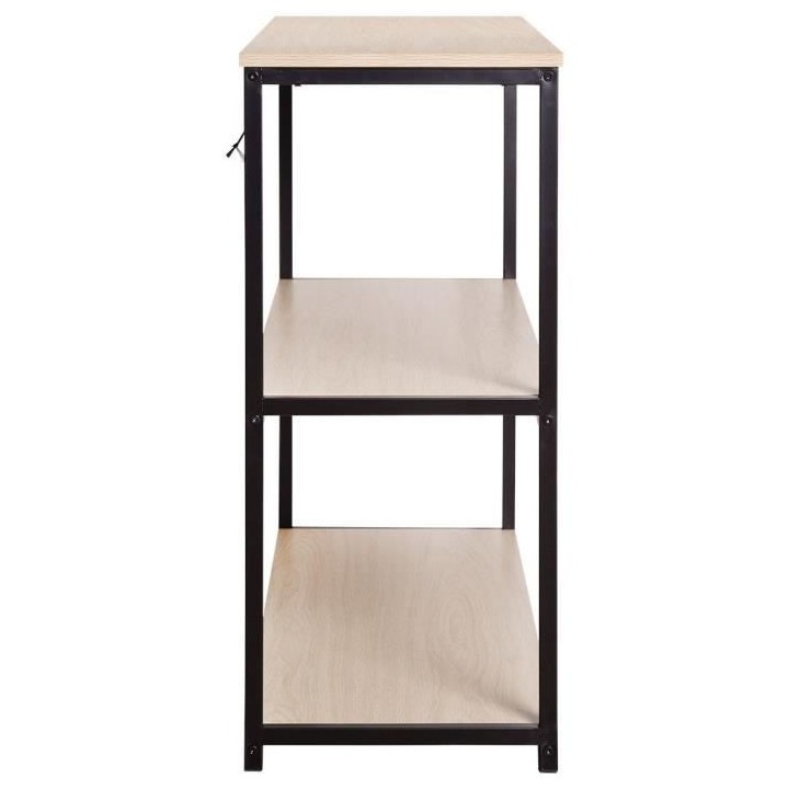 Console 2 étageres - Noir - L 110 x P 35 x H 80 cm - MINSK