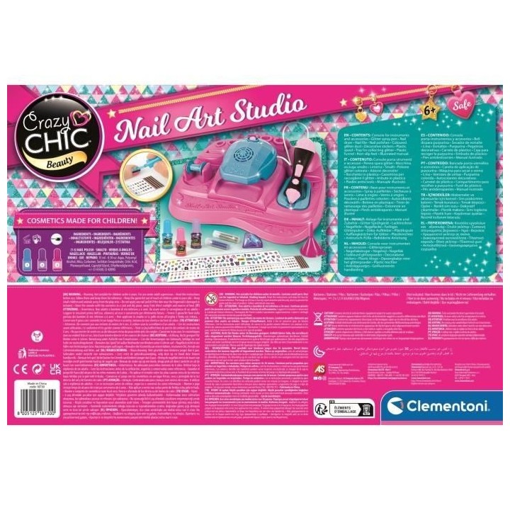 Clementoni - Nail art studio - Machine a paillettes + secheuse vernis