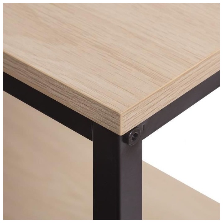 Console 2 étageres - Noir - L 110 x P 35 x H 80 cm - MINSK