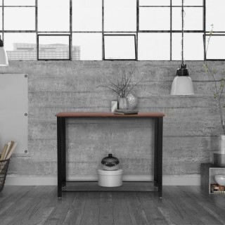 Console LORENZO - Métal et bois - Noir - L 101,5 x P 35 x H 80 cm