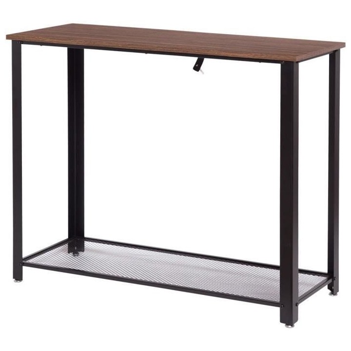 Console LORENZO - Métal et bois - Noir - L 101,5 x P 35 x H 80 cm