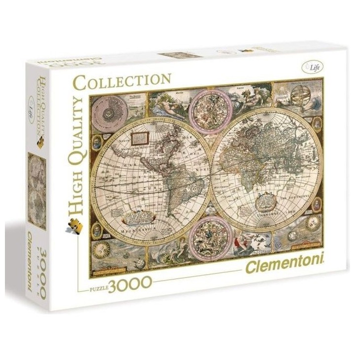 Clementoni - Puzzle Carte Antique - 3000 pieces - A partir de 10 ans -