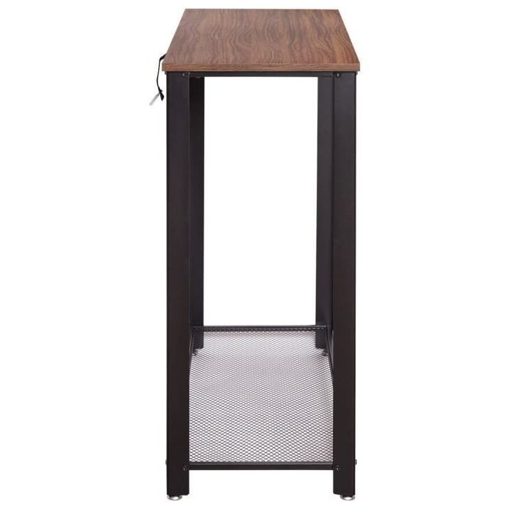 Console LORENZO - Métal et bois - Noir - L 101,5 x P 35 x H 80 cm