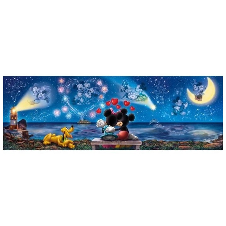 Clementoni - Puzzle Panorama - 1000 pieces - Mickey et Minnie - Fabriq