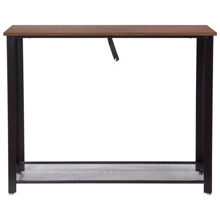Console LORENZO - Métal et bois - Noir - L 101,5 x P 35 x H 80 cm
