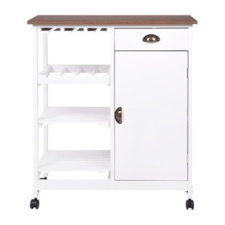 Desserte 1 porte 2 tiroirs - Laqué blanc - L 76 x P 48 x H 88 cm - IV