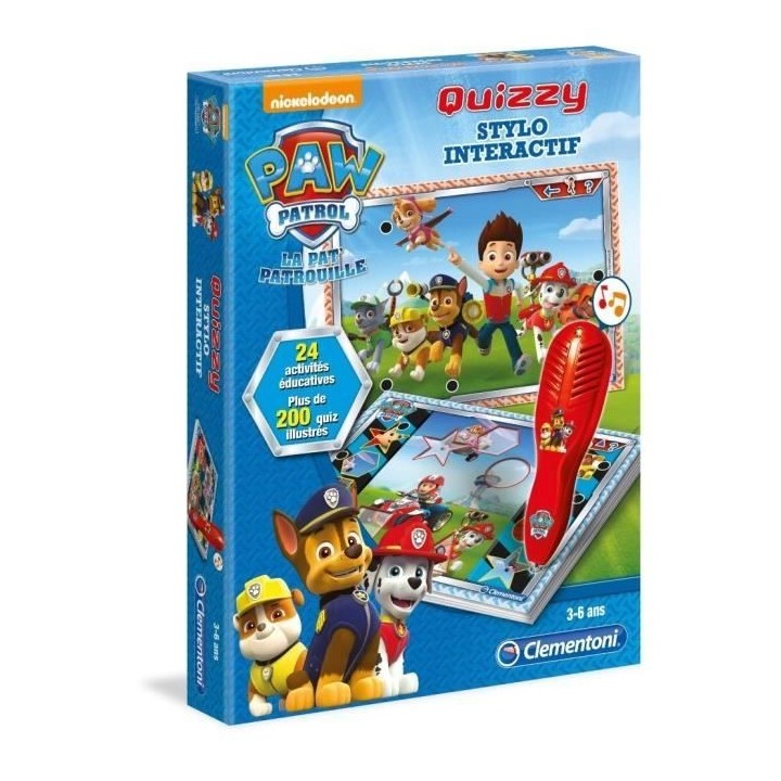 Clementoni - Quizzy - Pat' Patrouille - Jeu avec stylo intéractif - S