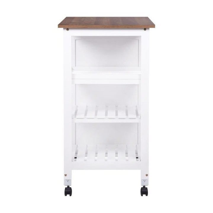 Desserte 1 porte 2 tiroirs - Laqué blanc - L 76 x P 48 x H 88 cm - IV